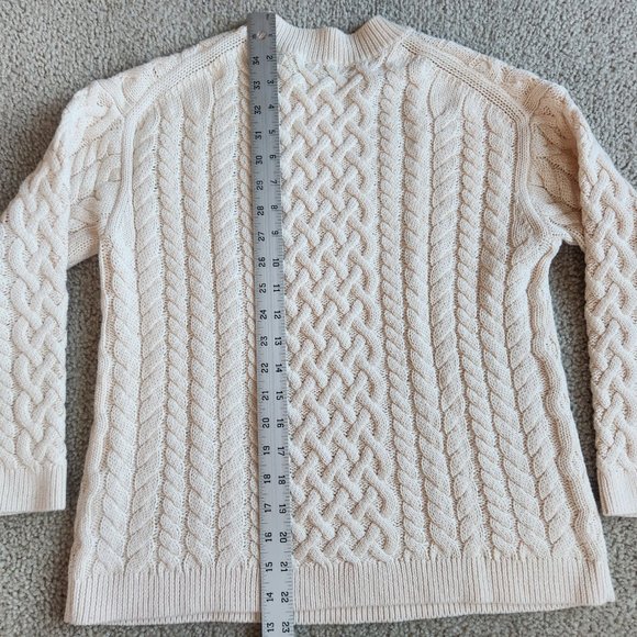 NWOT J. Crew Cotton Cashmere Cable Knit Pullover in Palest Peach RUNS BIG - Picture 7 of 10